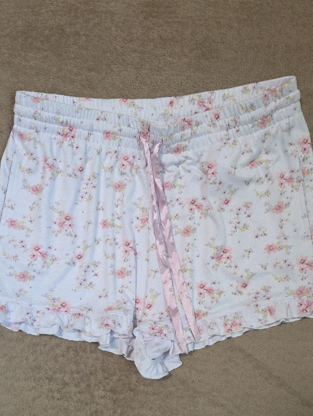 Arizona Women's Floral Sleep Shorts - Light Pink Size XL